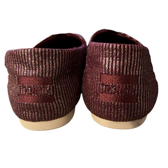 NEW TOMS Women's Alpargata Cabernet Glitter Rib Knit Shoe Size 5.5 - Picture 3 of 7